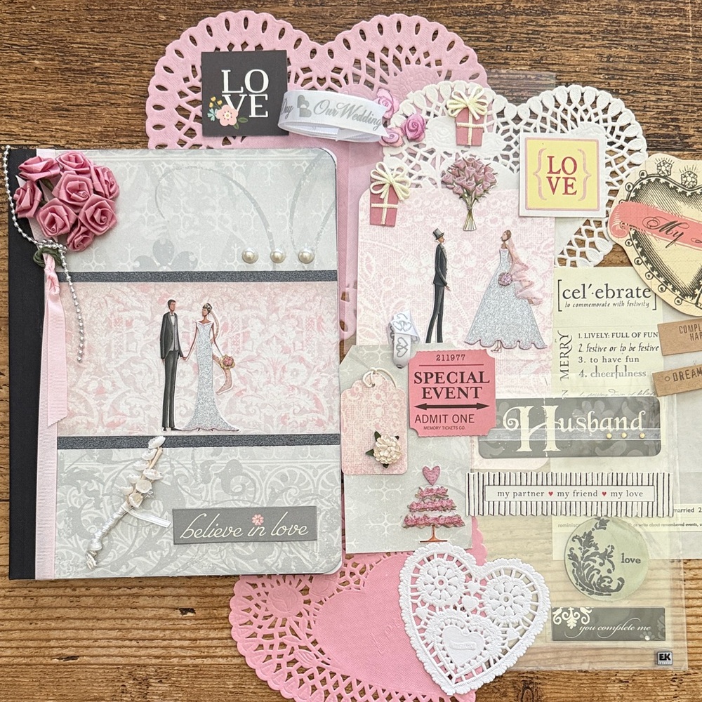 ❤️Embellished Wedding Journal & Embellishments